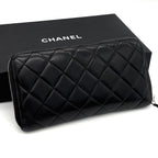 Chanel Quilted Lambskin Zip Around Wallet Black — view 2