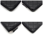 Chanel Quilted Lambskin Zip Around Wallet Black — view 8
