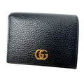 Gucci GG Marmont Leather Bifold Wallet Black Gold