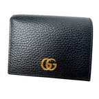 Gucci GG Marmont Leather Bifold Wallet Black Gold