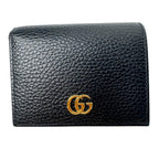Gucci GG Marmont Leather Bifold Wallet Black Gold — view 2