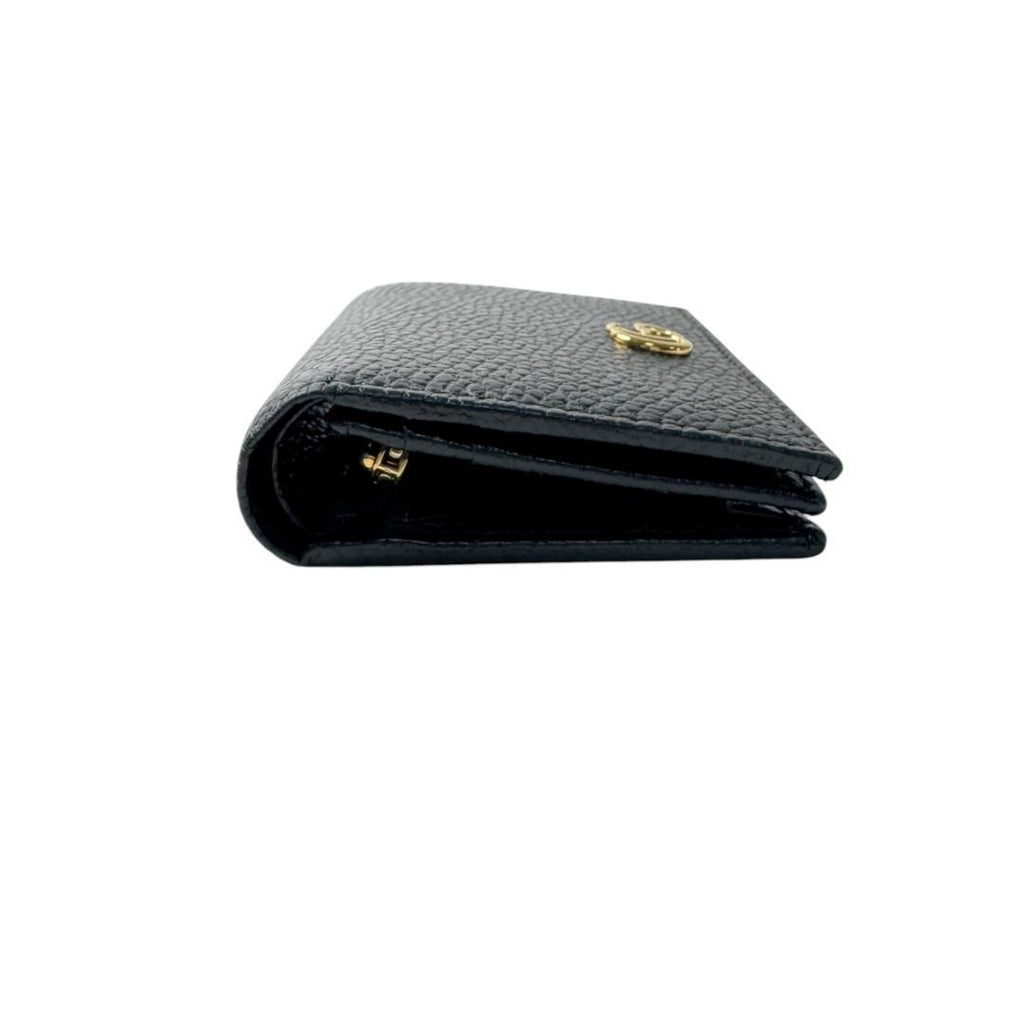 Gucci GG Marmont Leather Bifold Wallet Black Gold — view 4