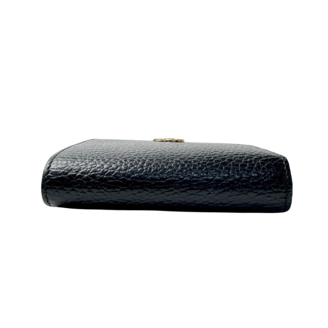 Gucci GG Marmont Leather Bifold Wallet Black Gold — view 6