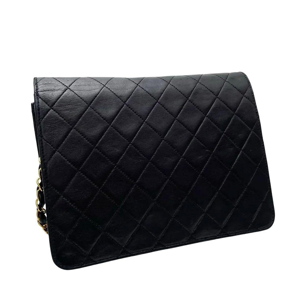 Chanel Lambskin Quilted CC Logo Chain Shoulder Bag Black — view 2