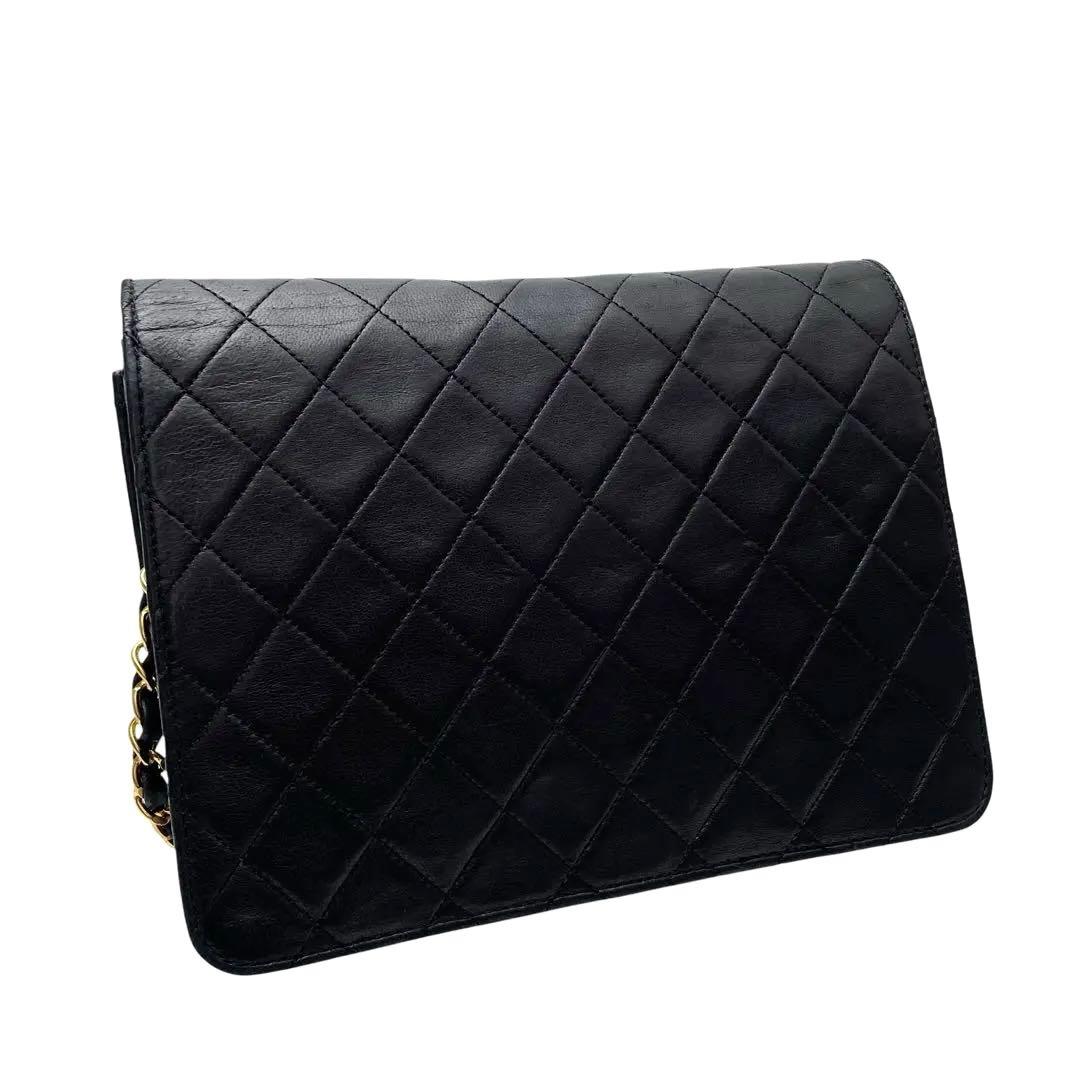Chanel Lambskin Quilted CC Logo Chain Shoulder Bag Black — view 2
