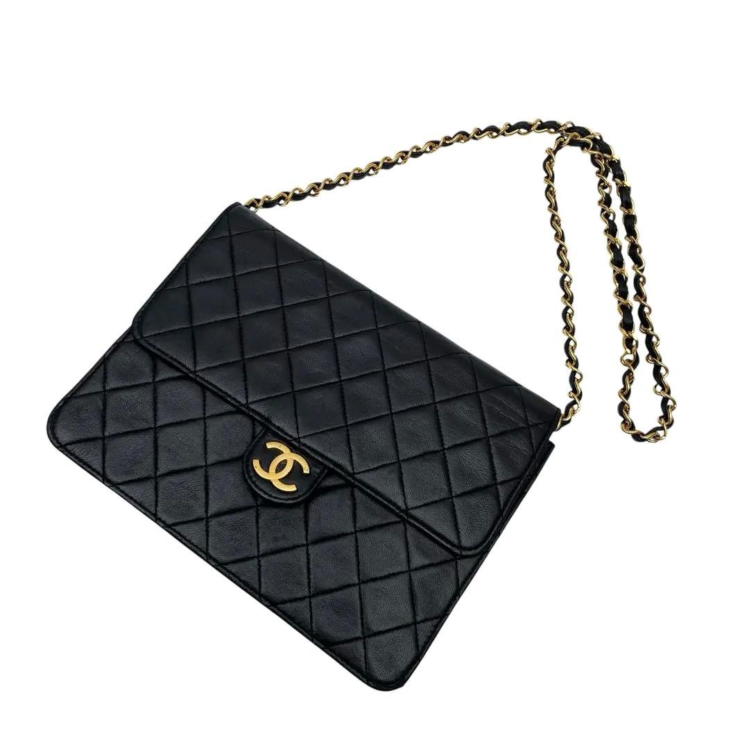 Chanel Lambskin Quilted CC Logo Chain Shoulder Bag Black — view 3