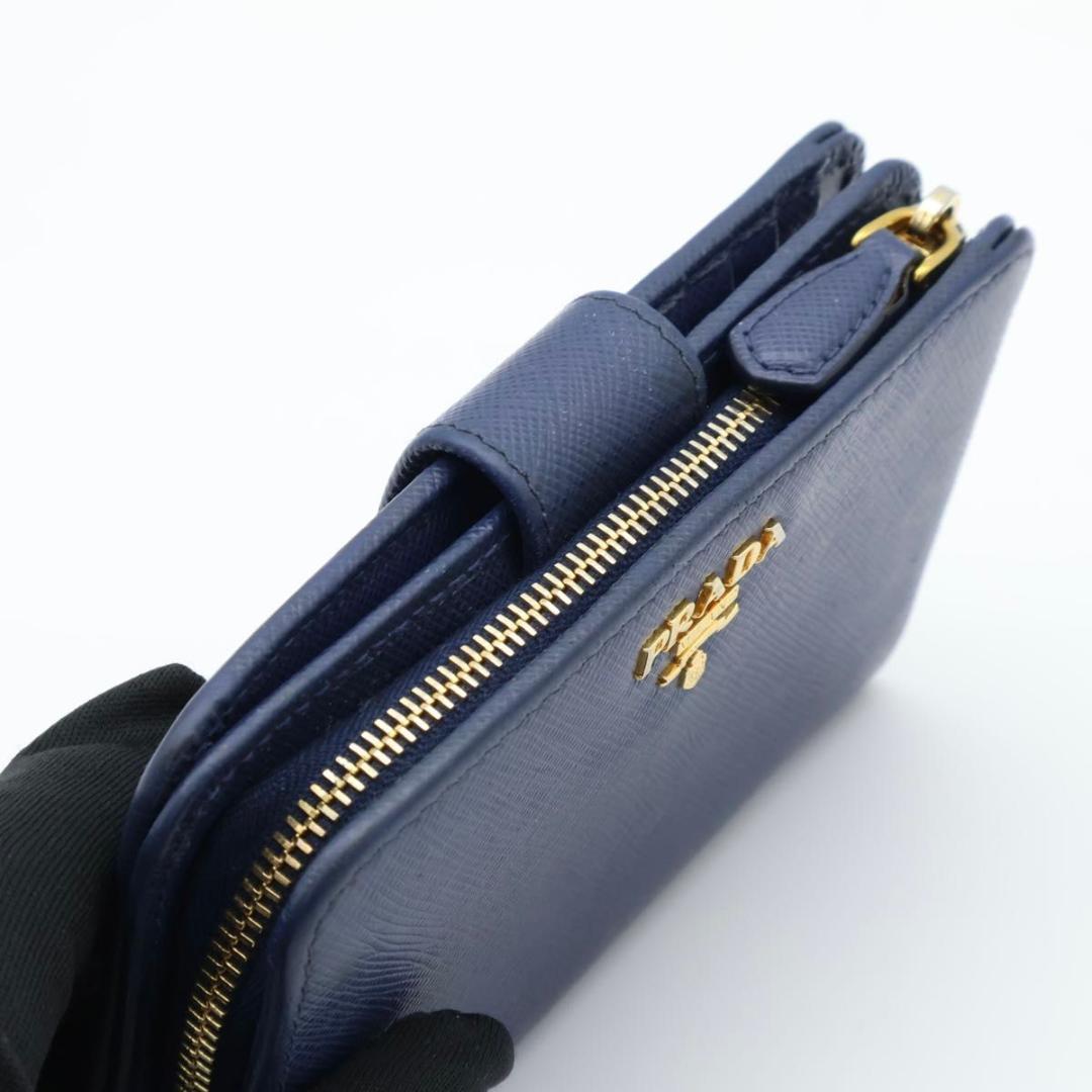 Prada Metal Logo Bifold Wallet L-shaped Zip Saffiano — view 2