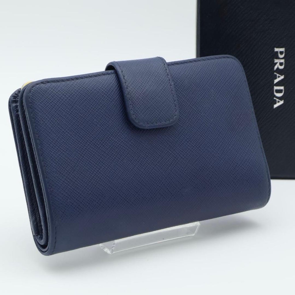 Prada Metal Logo Bifold Wallet L-shaped Zip Saffiano — view 4