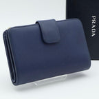 Prada Metal Logo Bifold Wallet L-shaped Zip Saffiano — view 4