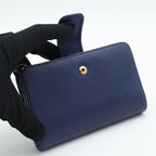 Prada Metal Logo Bifold Wallet L-shaped Zip Saffiano — view 5