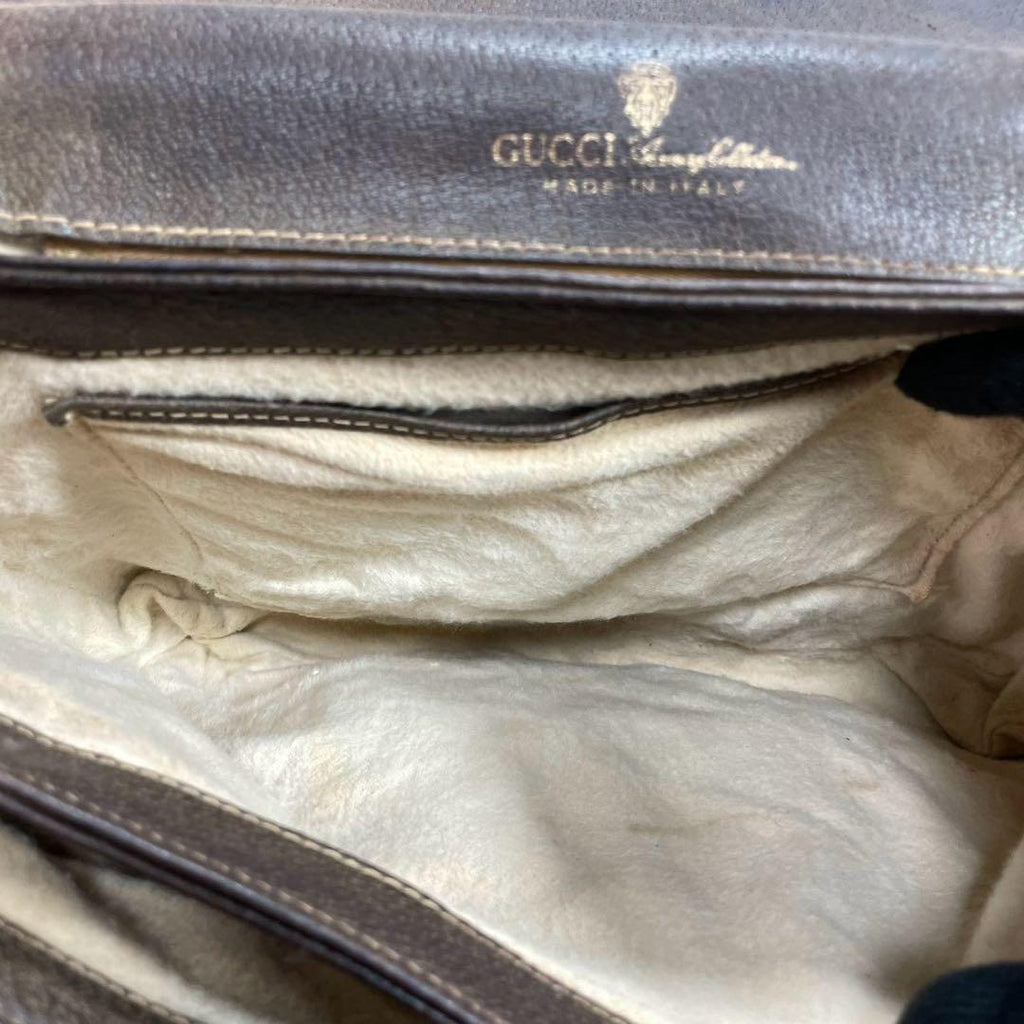 Gucci GG Shoulder Bag Brown Beige Leather Logo — view 6