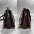 Gucci GG Shoulder Bag Brown Beige Leather Logo — view 7