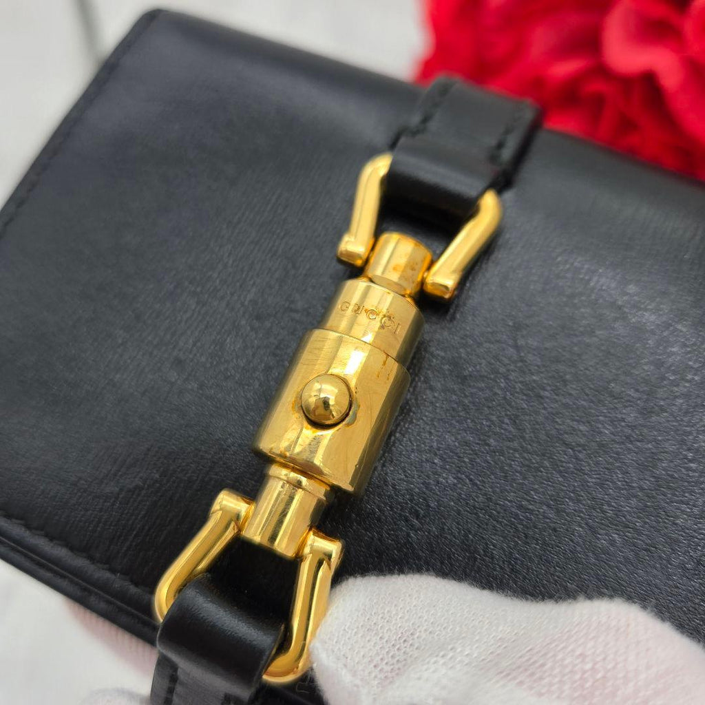 Gucci Fold Wallet GG Jackie Black Leather — view 6