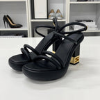Fendi Baguette Leather Metal Heels Strap Sandals — view 3
