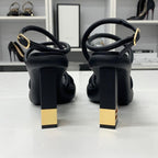 Fendi Baguette Leather Metal Heels Strap Sandals — view 6