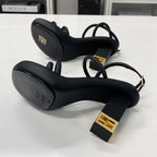Fendi Baguette Leather Metal Heels Strap Sandals — view 7