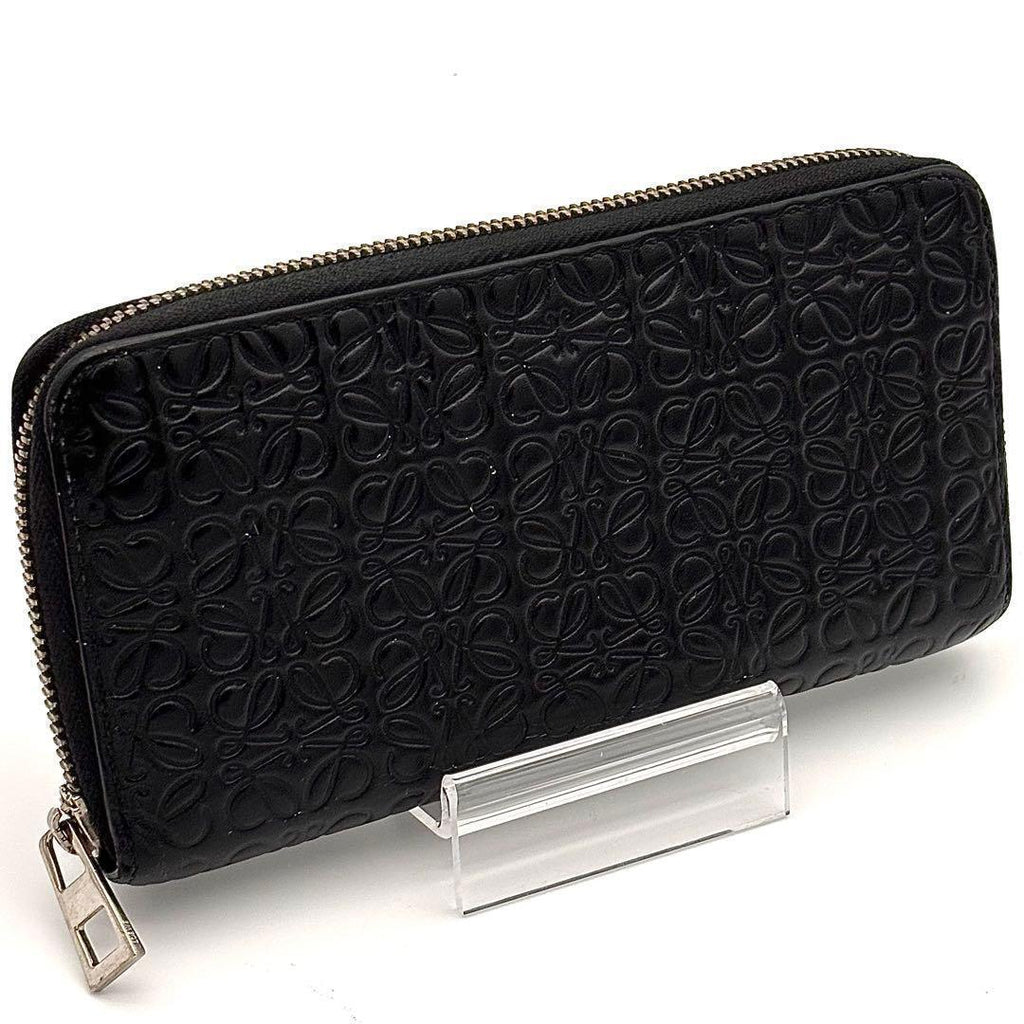 Loewe Wallet Repeat Anagram Zip Around Black