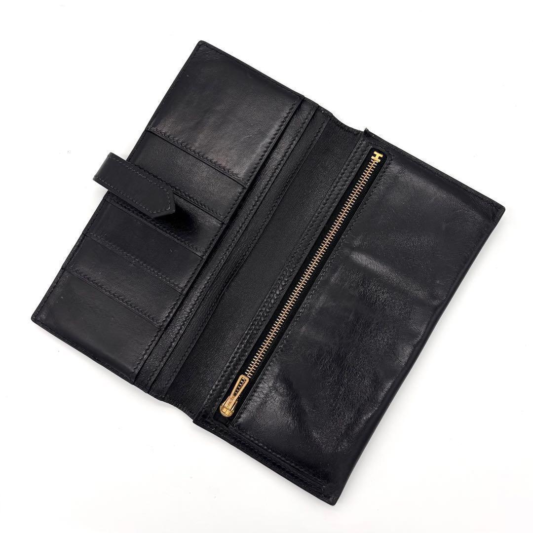 Hermes Bearn Classic Box Calf Black Wallet — view 3