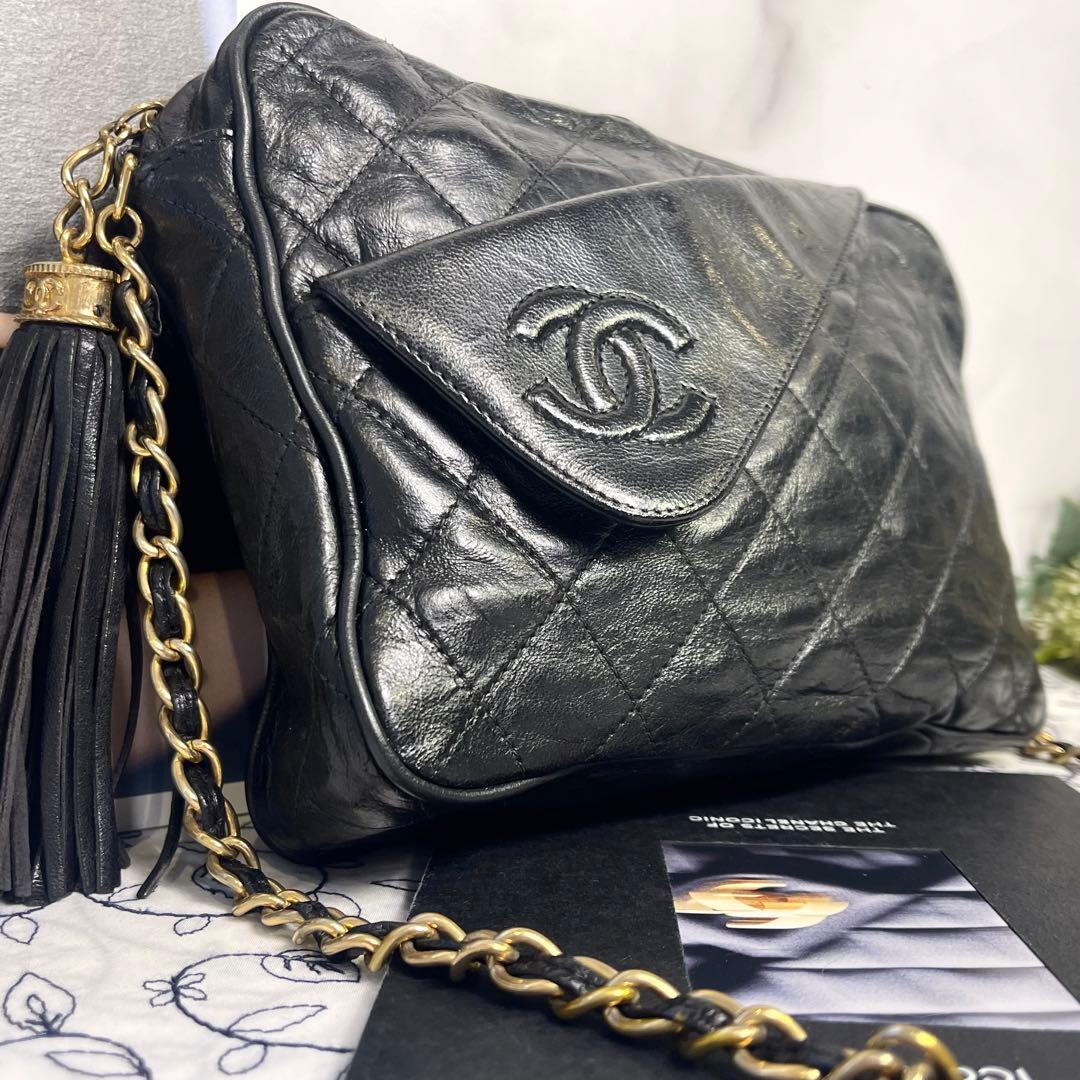 Chanel Camera Bag Fringe Quilted CC Logo — view 5