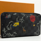 Louis Vuitton Limited Edition Zippy Organizer Damier Graphite Map NM Wallet