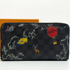 Louis Vuitton Limited Edition Zippy Organizer Damier Graphite Map NM Wallet — view 2
