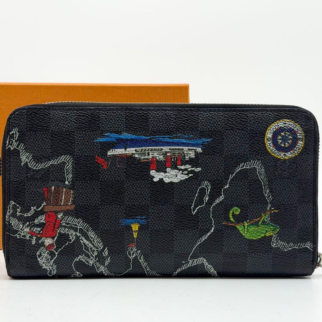 Louis Vuitton Limited Edition Zippy Organizer Damier Graphite Map NM Wallet — view 3