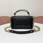 Chanel Boy 20 Quilted Lambskin Gunmetal Shoulder — view 3