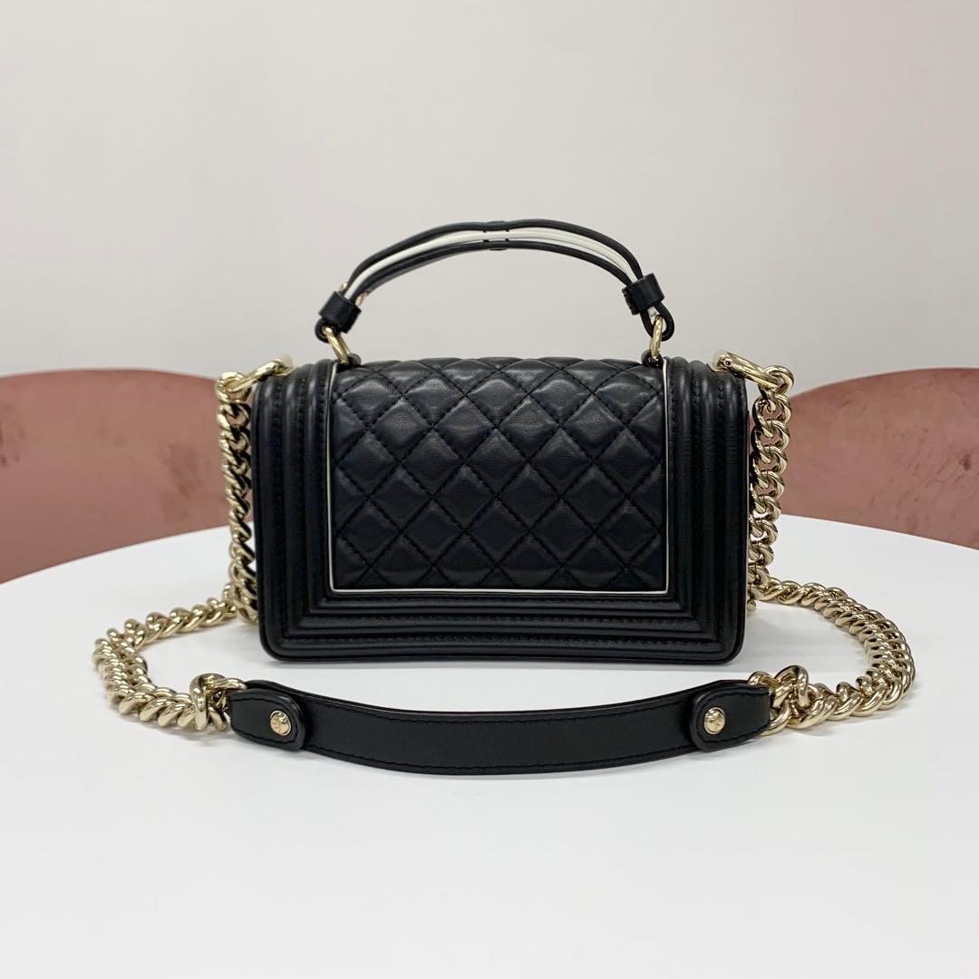 Chanel Boy 20 Quilted Lambskin Gunmetal Shoulder — view 3