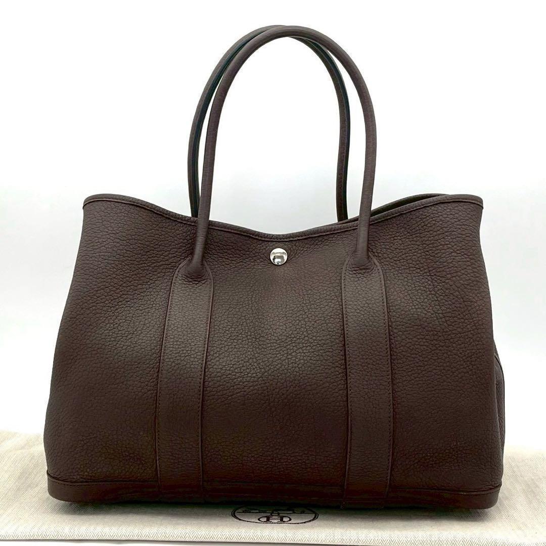 Hermes Garden Party PM Negonda Chocolat Tote Brown