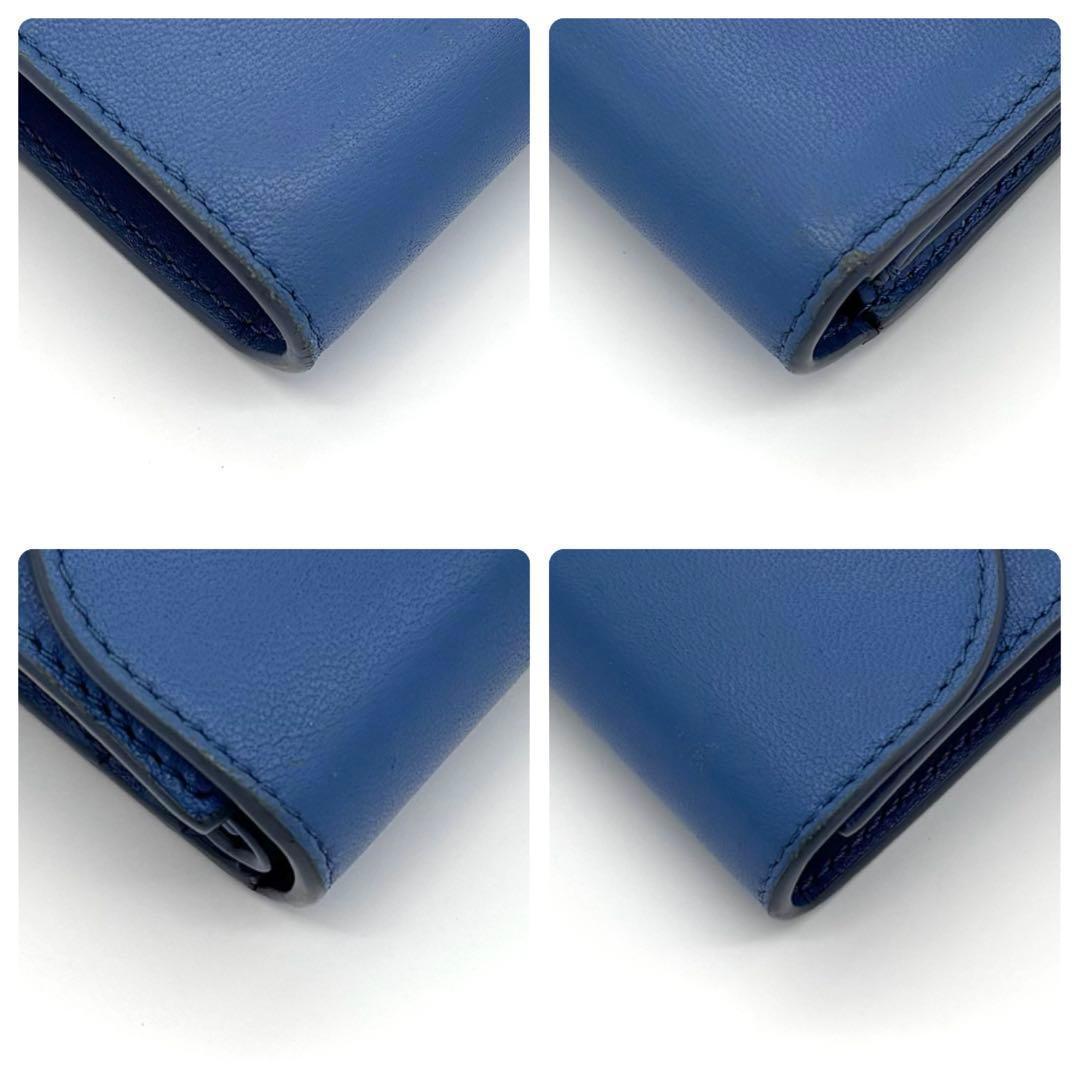 Celine Small Flap Wallet Triomphe Trifold Blue — view 7