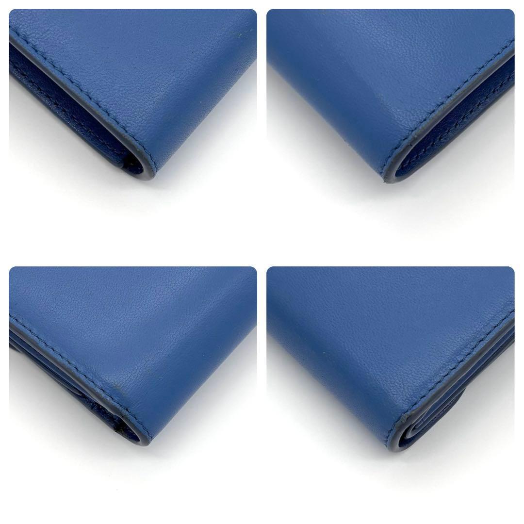 Celine Small Flap Wallet Triomphe Trifold Blue — view 8