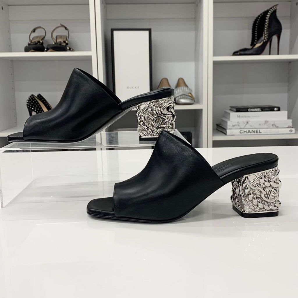 Hermes Leather Chaine D'ancre Metal Sandals — view 2