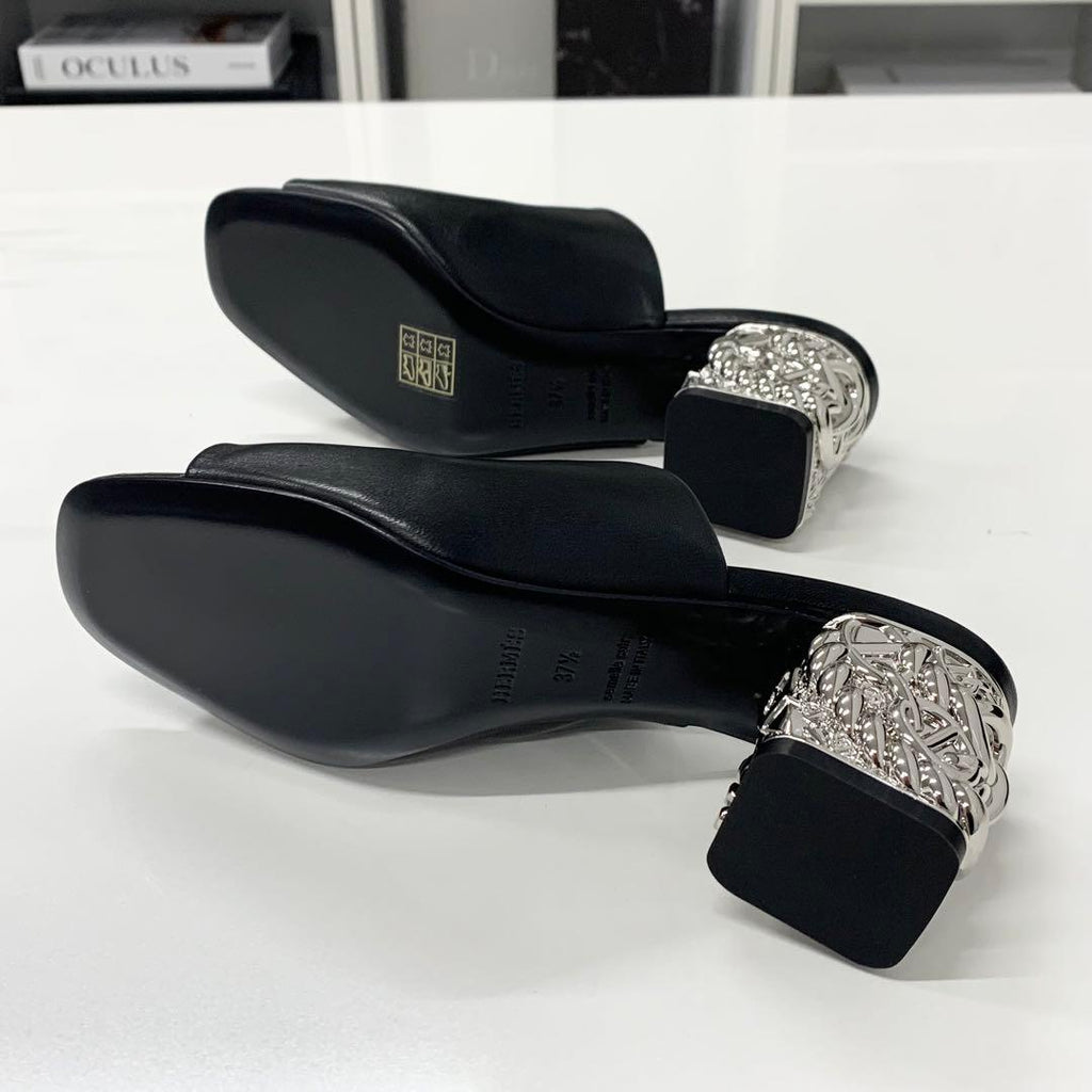 Hermes Leather Chaine D'ancre Metal Sandals — view 7