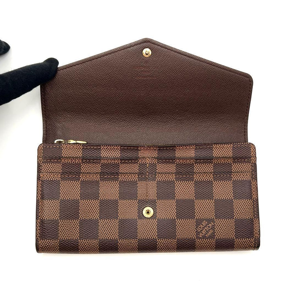Louis Vuitton Damier Ebene Portefeuille Sarah Wallet Brown — view 3