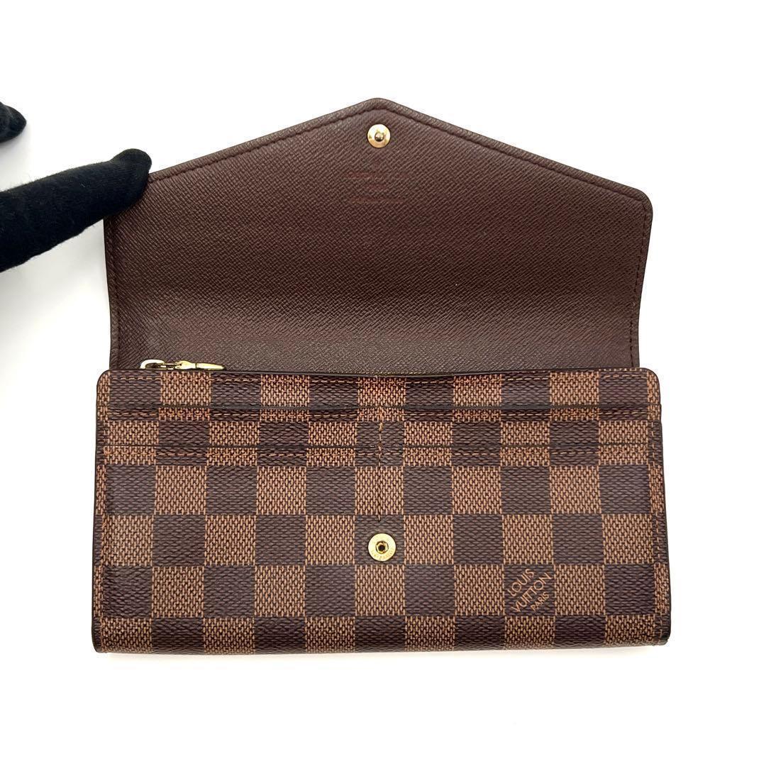Louis Vuitton Damier Ebene Portefeuille Sarah Wallet Brown — view 3