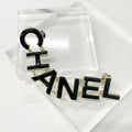 Chanel Pin Brooch Logo Gold Black