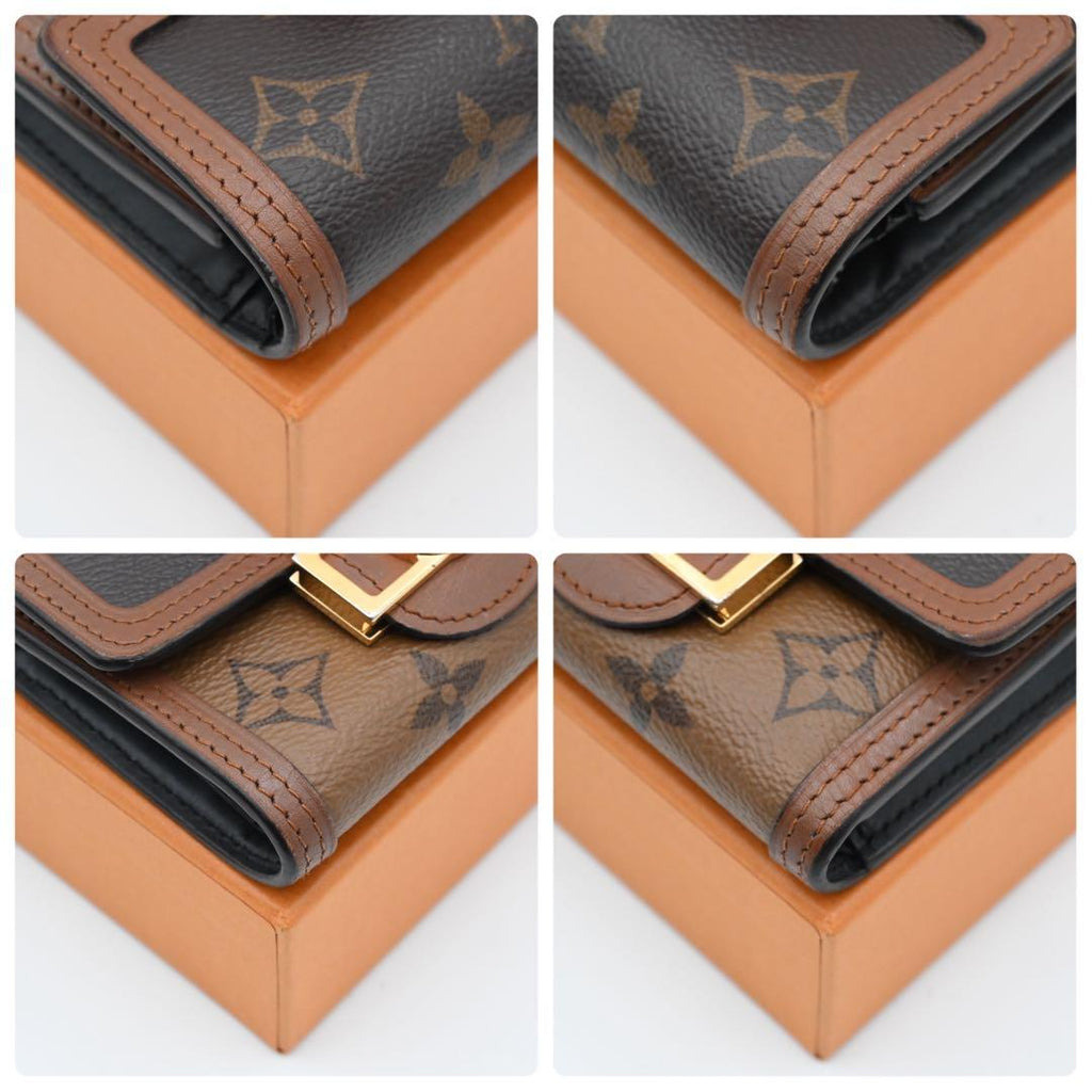 Louis Vuitton Monogram Reverse Dauphine Compact Trifold Wallet
