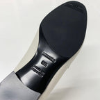 Hermes Paris Leather Canvas Loafers Ivory — view 8