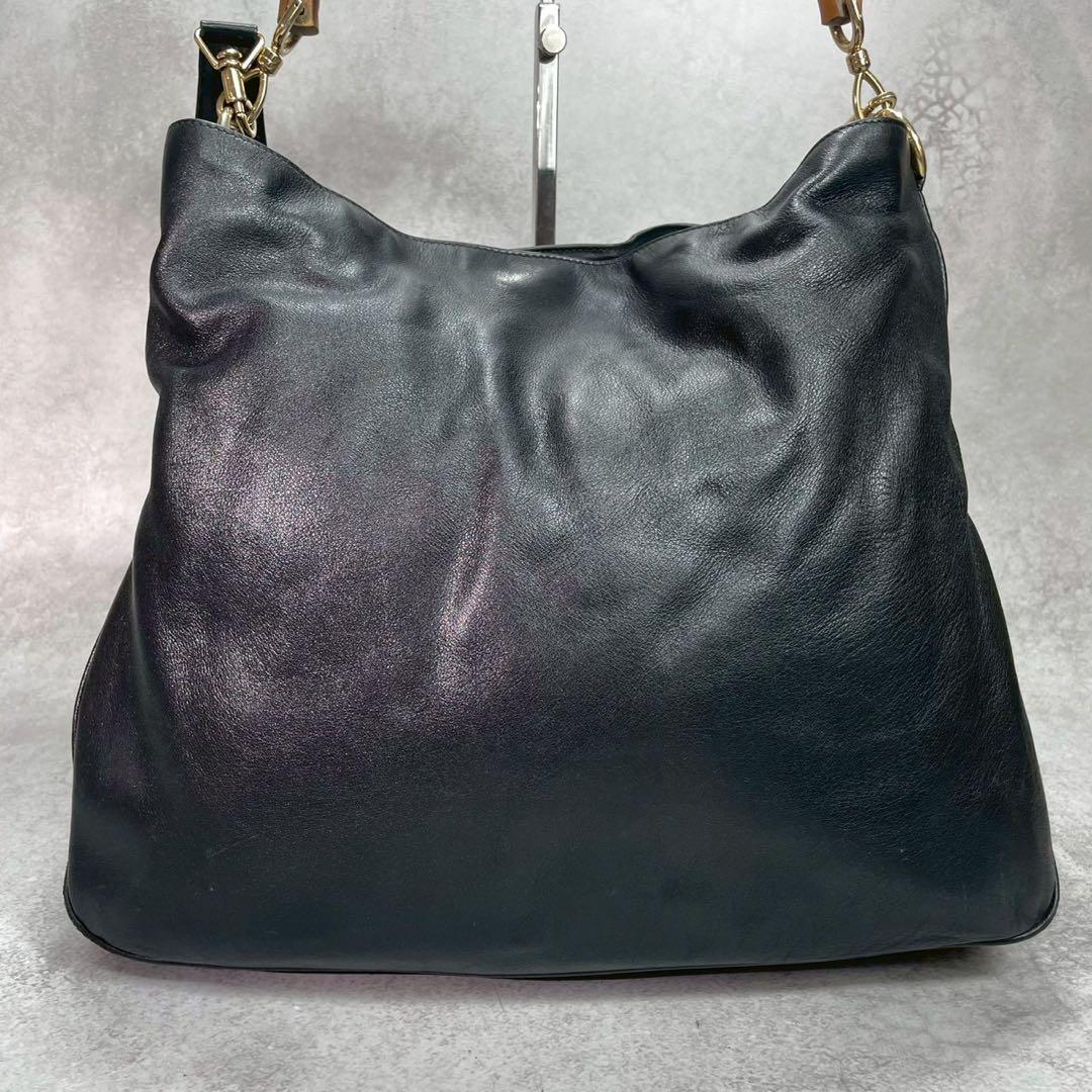 Gucci Shoulder Bag 2-Way Bamboo Black Leather — view 2
