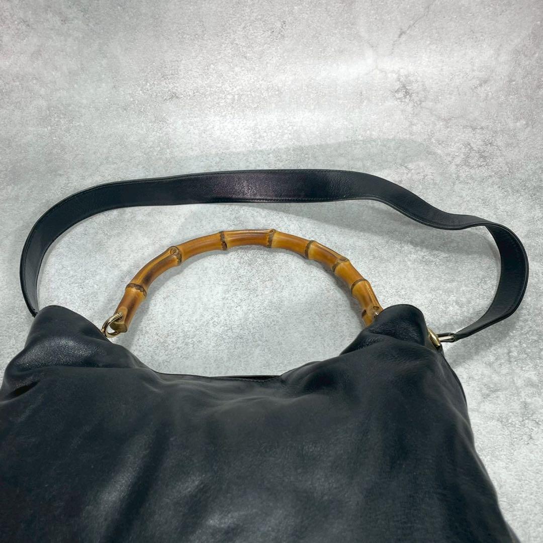 Gucci Shoulder Bag 2-Way Bamboo Black Leather — view 4