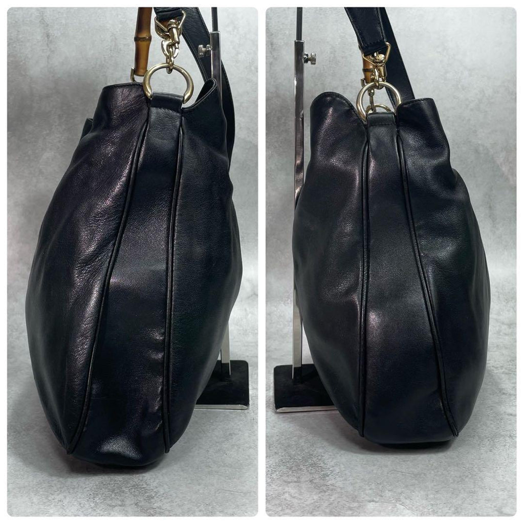 Gucci Shoulder Bag 2-Way Bamboo Black Leather — view 7