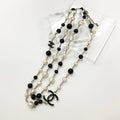 Chanel Necklace CC Logo Pearl Long Gold