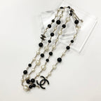 Chanel Necklace CC Logo Pearl Long Gold