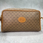 Gucci GG Shoulder Bag Brown Beige Leather Logo — view 2