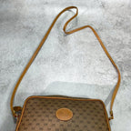 Gucci GG Shoulder Bag Brown Beige Leather Logo — view 4