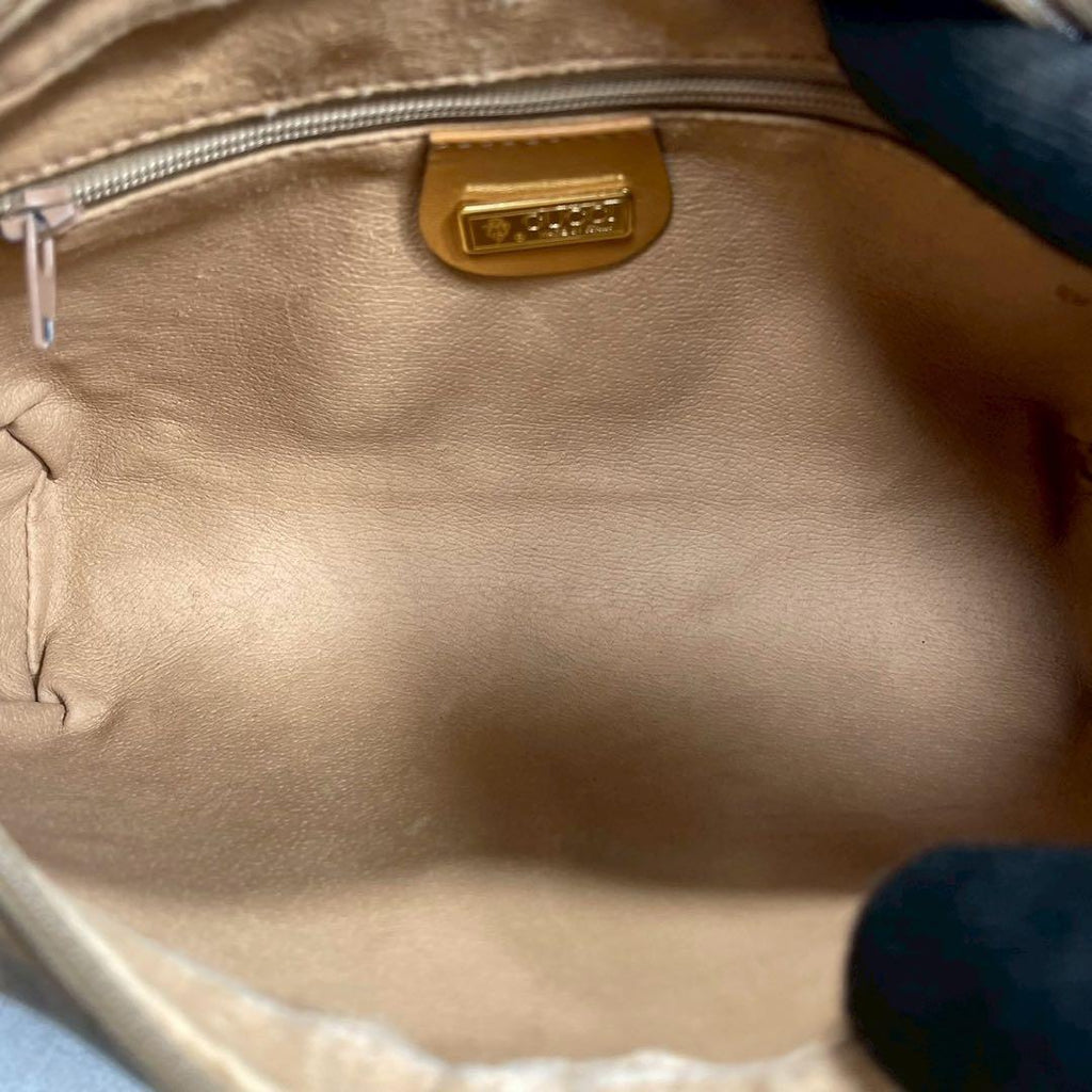 Gucci GG Shoulder Bag Brown Beige Leather Logo — view 5