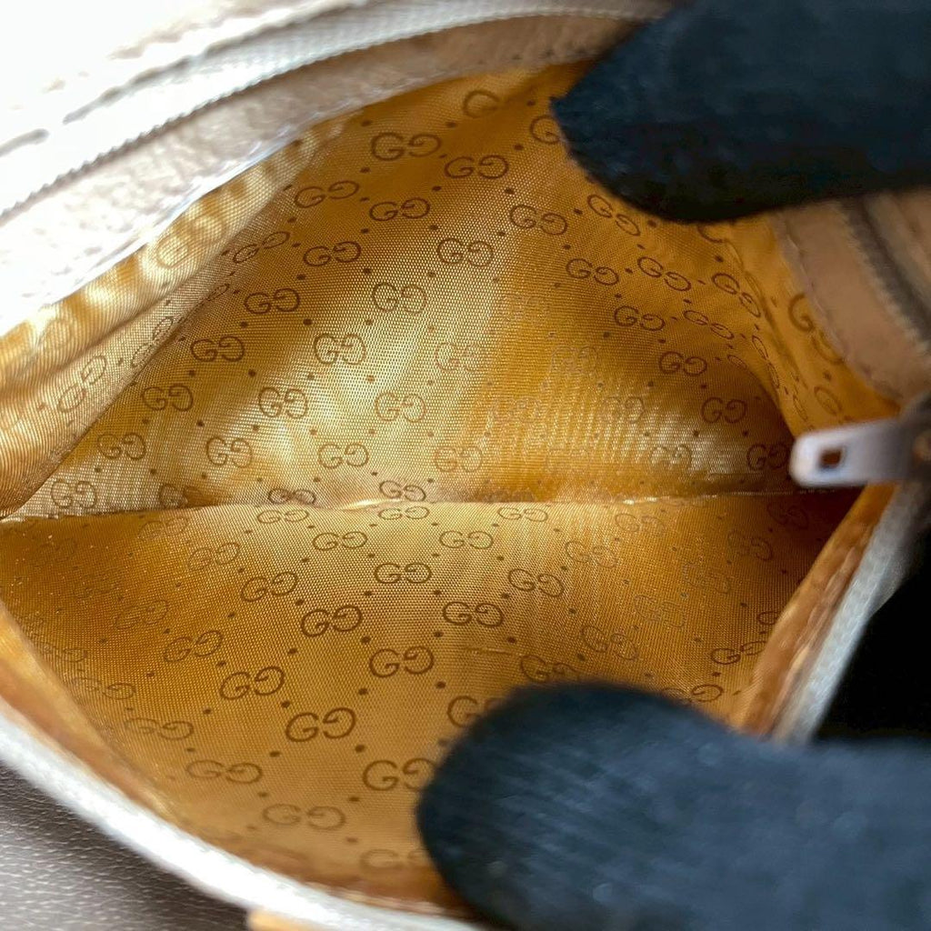 Gucci GG Shoulder Bag Brown Beige Leather Logo — view 6