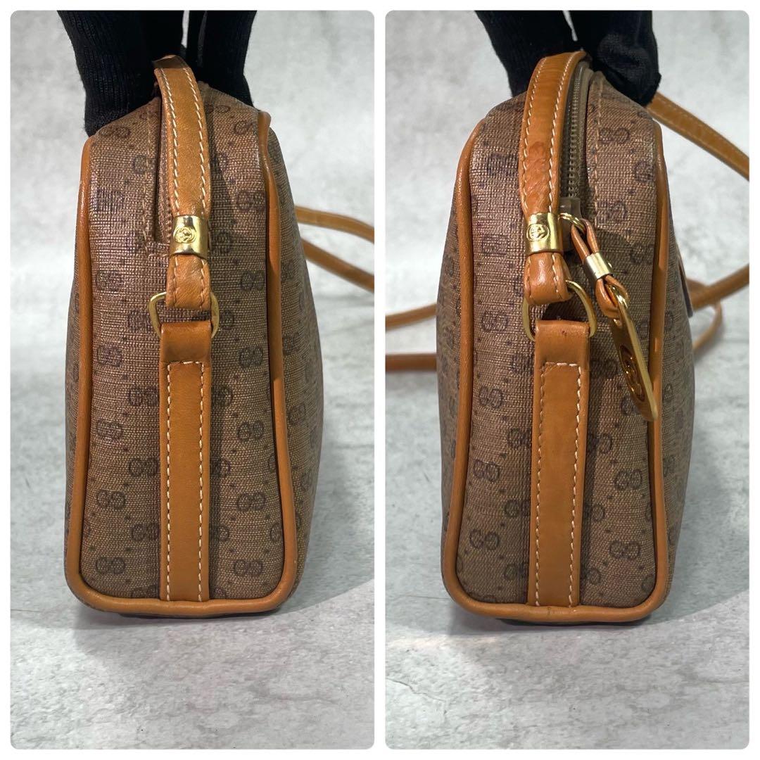 Gucci GG Shoulder Bag Brown Beige Leather Logo — view 7