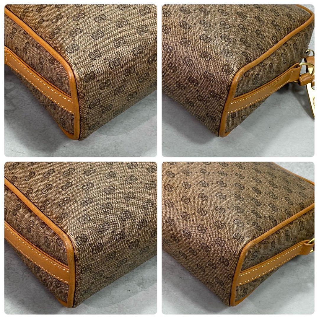 Gucci GG Shoulder Bag Brown Beige Leather Logo — view 9