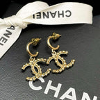 Chanel CC Logo Earrings 22c Swing Gold Icon